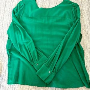 LOFT Emerald Green Long-Sleeve Blouse